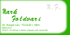mark foldvari business card